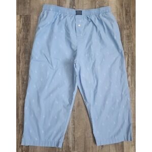 Polo Ralph Lauren Sleepwear Pants Mens L Blue All Over Pony Logo Cotton Pajamas